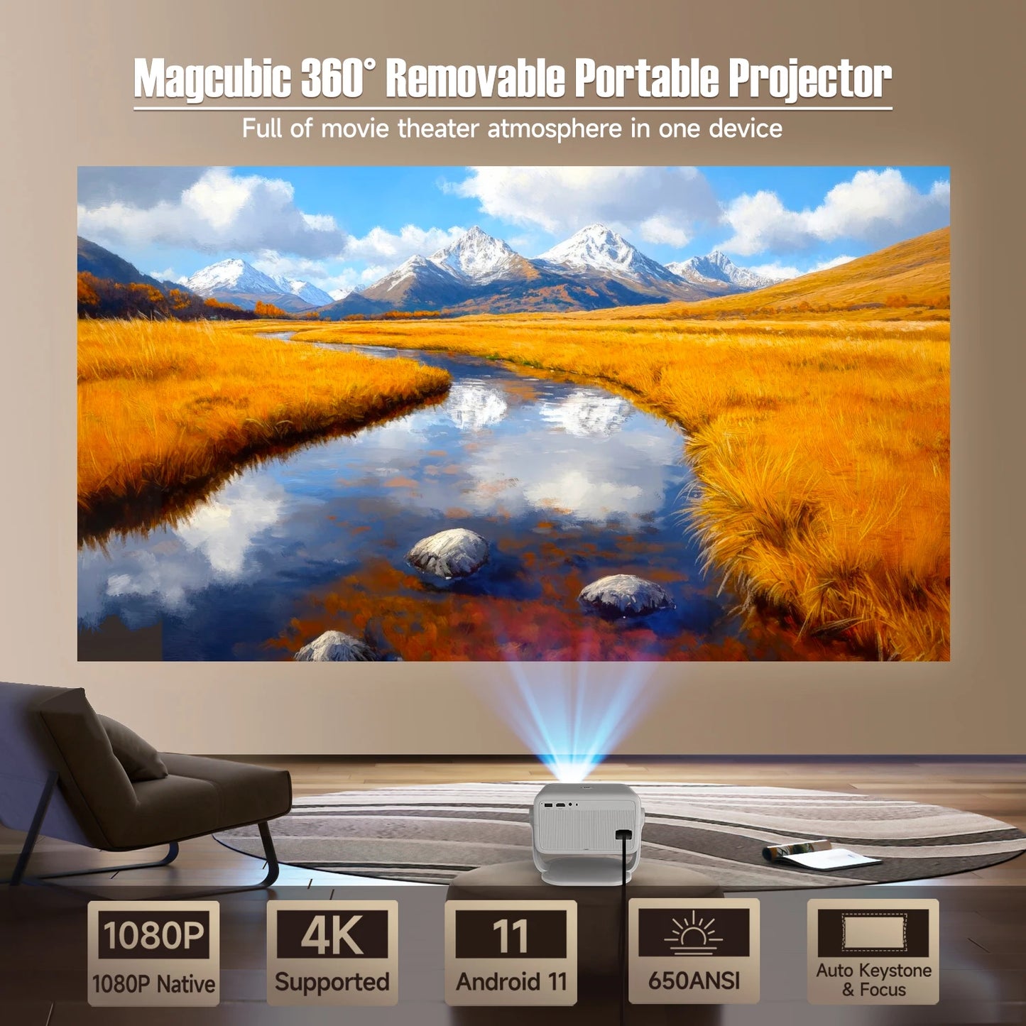 The Hero: The Magcubic Native 1080p 650 ANSI Projector